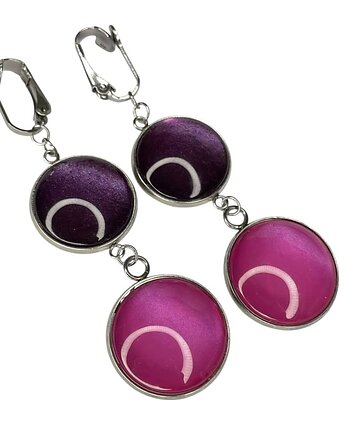 Dwukolorowe klipsy o perłowym blasku, Artseko