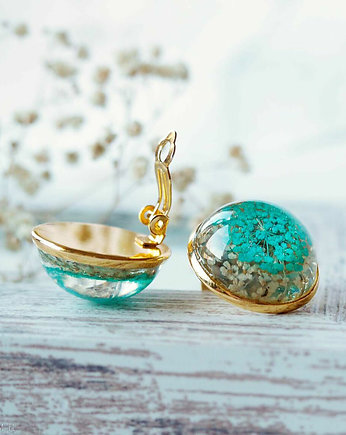 KLIPSY KWIATOWE  z prawdziwymi suszonymi kwiatuszkami w żywicy, Chodelska Art Studio