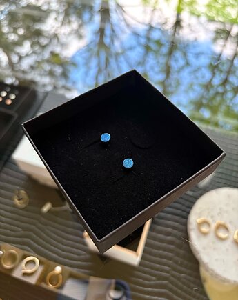 Kolczyki srebrne niebieskie piny, Marta jewelry
