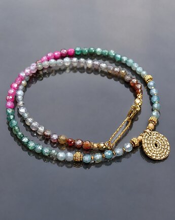 Agaty multicolor pastel /choker/ naszyjnik - Szlachetna kolekcja, KiKa pracownia