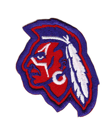 Naszywka naprasowanka INDIANIN AMERYKANIN termo haft 6,3x7,2cm, Wyszywane