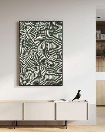Rozbicie / Zielona abstrakcja / Grafika, Jola Regeńczuk Art