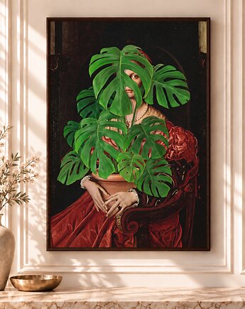 Plakat kolaż Plant Lady FineArt giclee, ma illustories