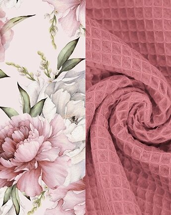 WYJĄTKOWY koc _ narzuta _ peonie _ 155x200 cm, MOJAMAJA