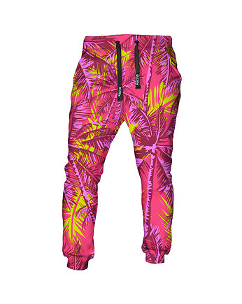DR.CROW Spodnie Fullprint Neon Palms Pink, DrCrow