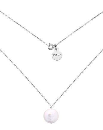 Srebrny naszyjnik z naturalną perłą, SOTHO