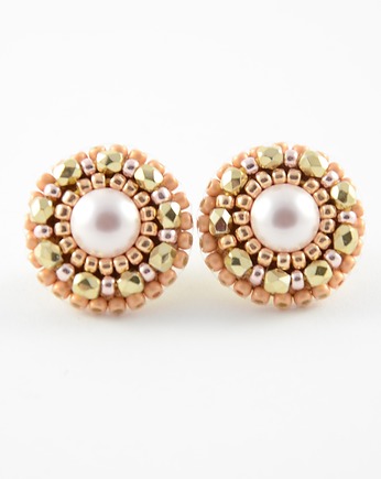 Kolczyki Swarovski Groszki rose gold, Izziland