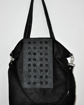 Torba na ramię XL - czerń, grafit, PRACOWNIA 166