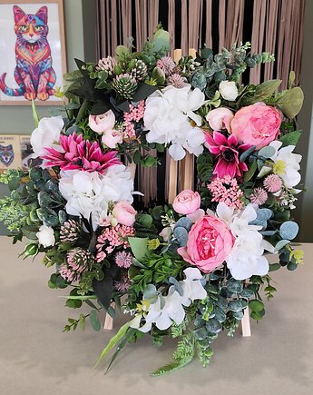 Wianek wiosenny na drzwi dekoracja drzwi do domu, miaukramy