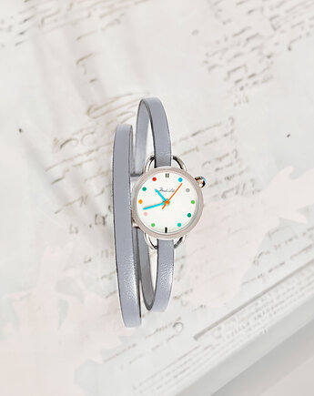 Prezent - Zegarek -multi Dots - gray pasek + Ball xmas, Makaliboo
