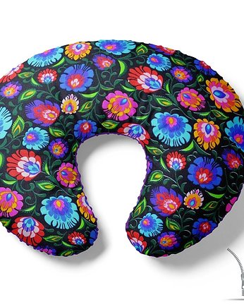 Poduszka rogal do karmienia Czarny folk, Baby Love Decor