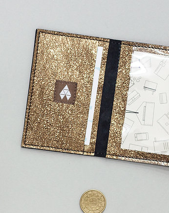 MIKRO +-  / Gold - portfel ze skóry, OKAZJE - Prezent na Urodziny