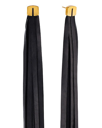 Kolczyki chwosty Long Tassel Leather Earrings in Gold, OSOBY - Prezent dla Dziewczyny