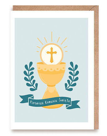 Kartka na Pierwszą Komunię Świętą dla chłopca, Cardie