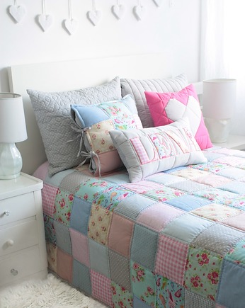 Narzuta patchworkowa dwustronna REMI, patchwork house