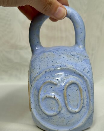 Kubek kettlebell niebieski  - 60 kg, szkliwiona.art