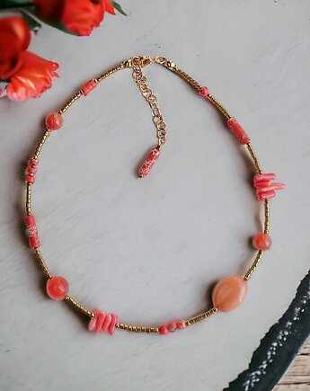 Naszyjnik ORANGE : choker : summer collection : POMARAŃCZOWY NASZYJNIK, kaktusia