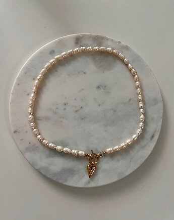 Handmade naszyjnik z naturalnych pereł z serduszkiem, Juicy Beads