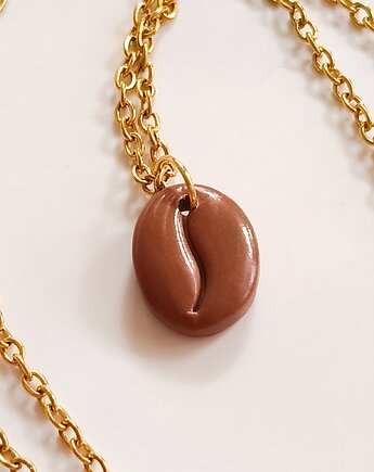 Naszyjnik z ziarnem kawy, akcesoria dla kawosza, mały prezent, boho, Dary Rusałki