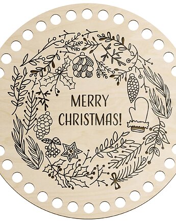 Okrągła Drewniana Baza do Szydełkowania Koło 20cm Spód Podstawa Koszyczka, smxdsgn