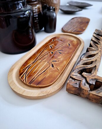 Ceramiczna podstawka w drewnie, Wooden Love