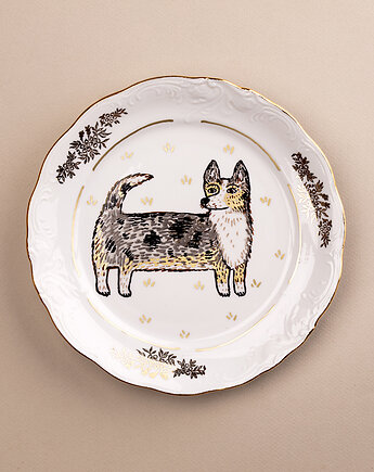 Talerz na ścianę - pies corgi, EMPE artstudio