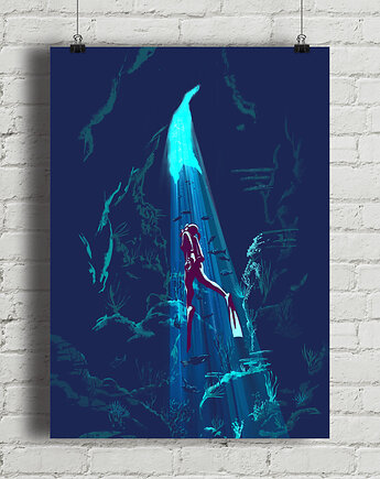 Plakat Nurkowanie w cenotach, minimalmill
