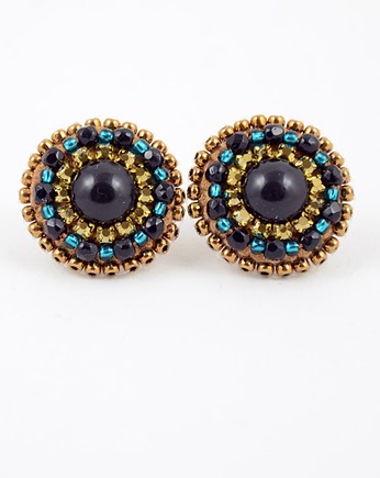 Kolczyki Swarovski Groszki black&gold, Izziland