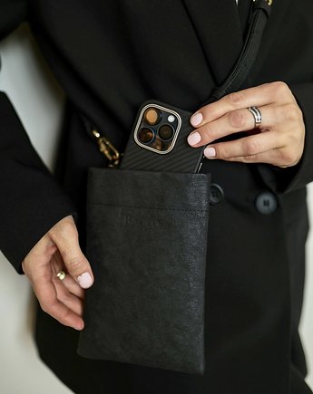 Ivy Phonebag czarna torebka na telefon - złote okucia, Bagoo.store