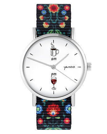 Zegarek - Kawa i wino - folk czarny, nato, yenoo