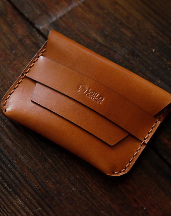 Skórzany portfel z klapką męski uniseks ręcznie szyty, Wildleather
