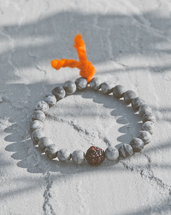 Aghori BRANSOLETKA jaspis z rudrakszą, NOMAD ACCESSORIES