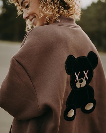 Bluza oversize rozpinana Mocha Teddy dla mamy i taty, BejbiStory