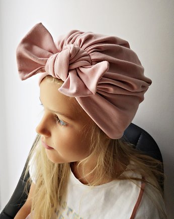 Turban z kokardką  pudrowy róż, Lilandia