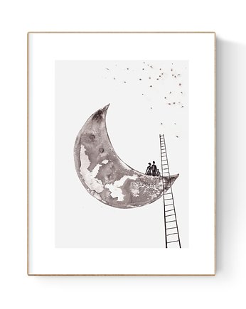 Grafika 21X30 malowana ręcznie na papierze, MiniMalArt