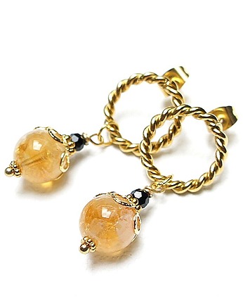 Kolczyki Alloys Collection - Cytryn i spinel, KiKa pracownia