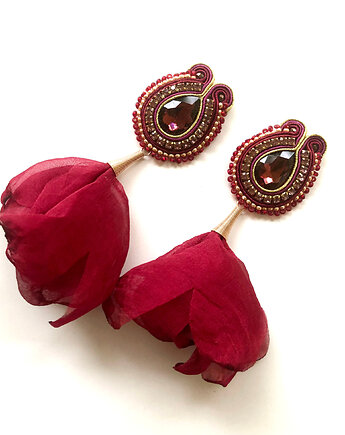 Sutaszowe kolczyki EVORA z kwiatami, Sylwia Żak