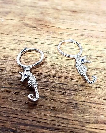 Cudowne kolczyki srebrne konik morski, Czaki Bransoletki