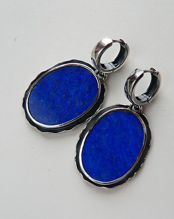 Kolczyki srebrne -lapis lazuli XL-zamówienie-, OSOBY - Prezent dla mamy na urodziny