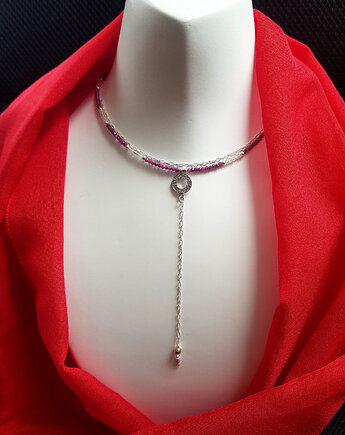 Naszyjnik srebrny z rubinem Siła Kobiecości, Mitsu