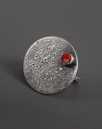 Pierścionek z karneolem - srebro 925, Pastelove Jewelry