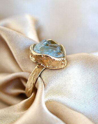 Pierścionek z Kwarcem Błękitnym, TulipBIJOU