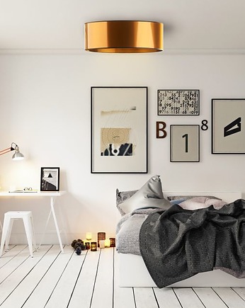 Miedziany plafon w stylu loftowym DUBAJ MIRROR o średnicy 50 cm, LYSNE