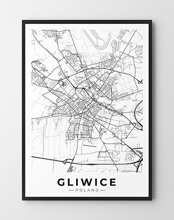 Plakat Mapa Gliwice - rożne formaty, HOG STUDIO