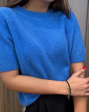 Sweter alpaka krótki rękaw, SOLO moda