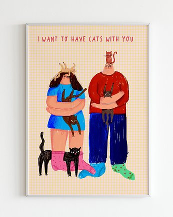 Plakat Chcę mieć z tobą koty, yutego studio