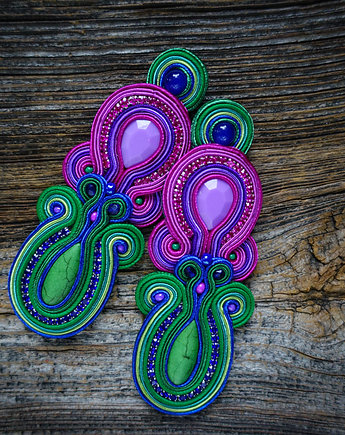 Sara- etniczne kolczyki soutache, Mró Soutache
