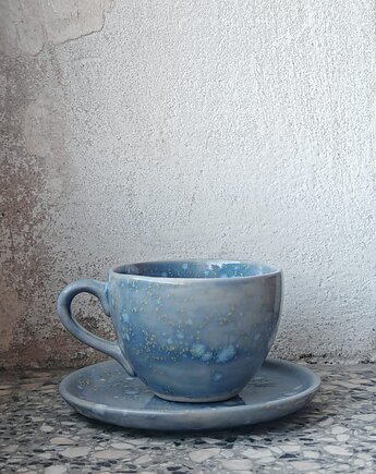 Filiżanka z talerzykiem - nocne niebo, MOM S HANDMADE