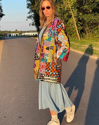 Zjawiskowe ocieplane kimono patchwork, Pintera