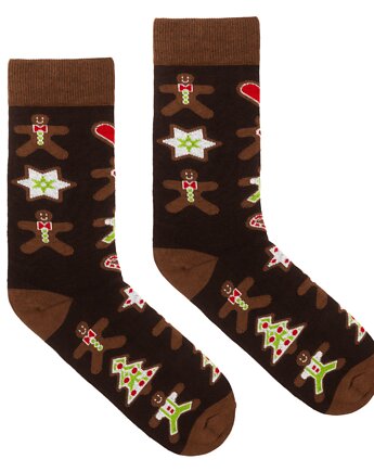 Skarpetki świąteczne pierniczki kolorowe skarpetki we wzory Kabak, KABAK